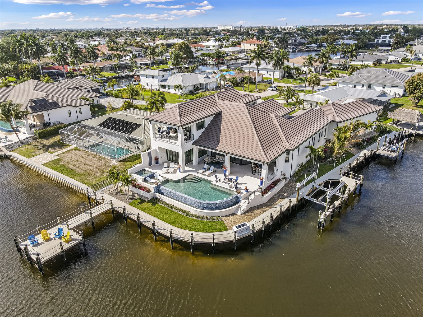 Aerial Daytime of a residential property in Cape Coral, FL