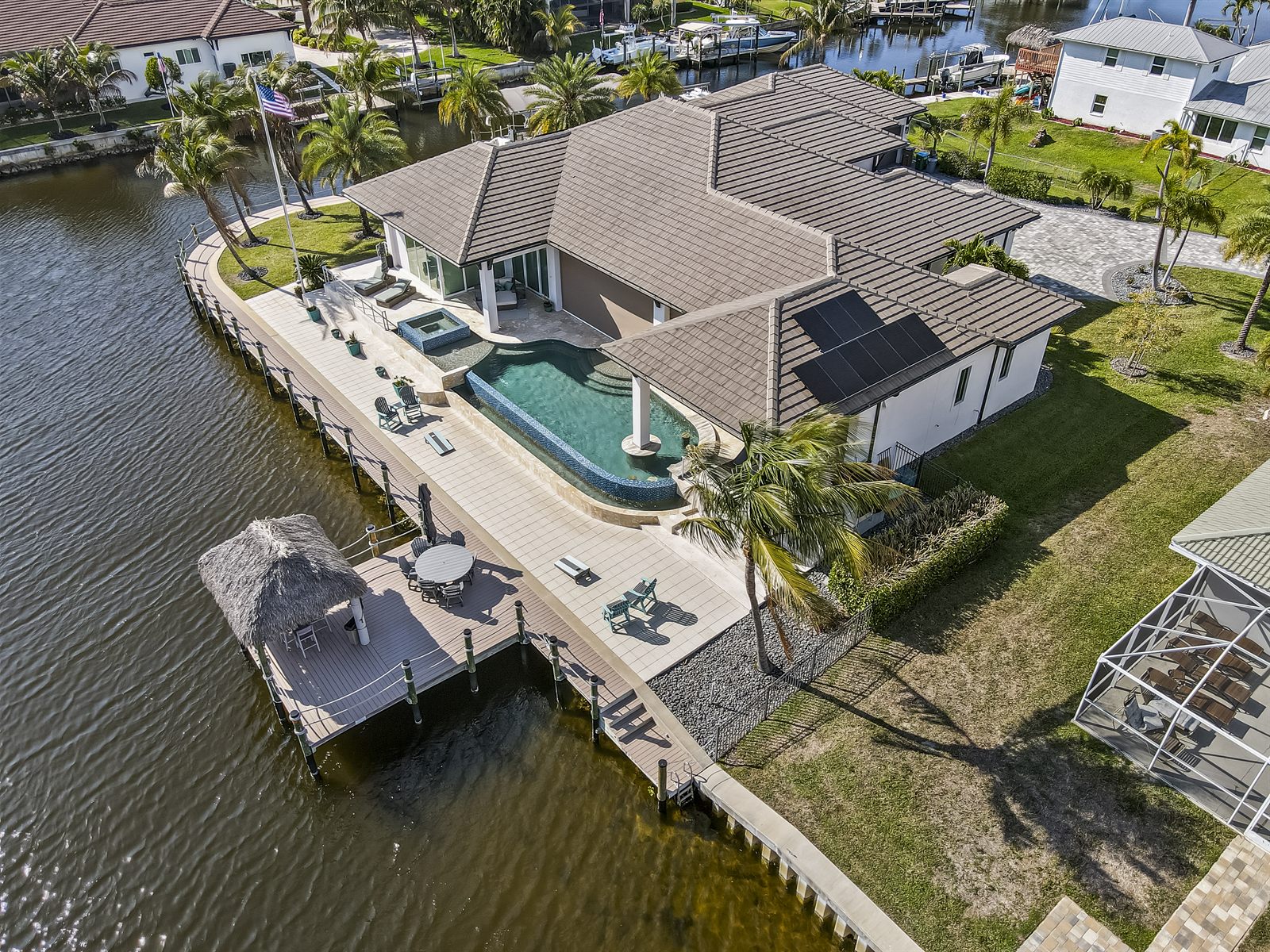 Aerial Daytime of a residential property in Cape Coral, FL