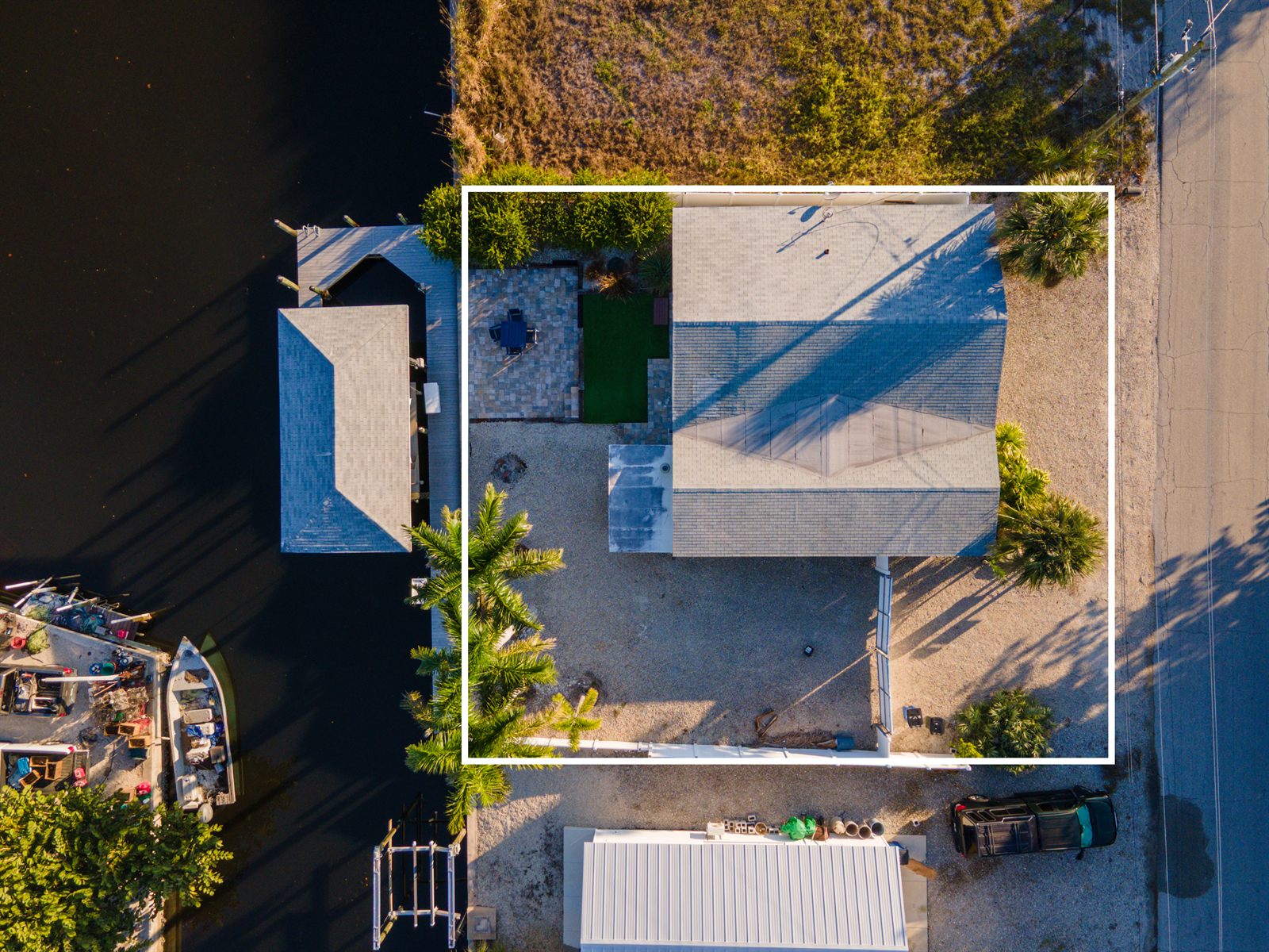 Aerial Property Lines of a residential property in Matlacha, FL
