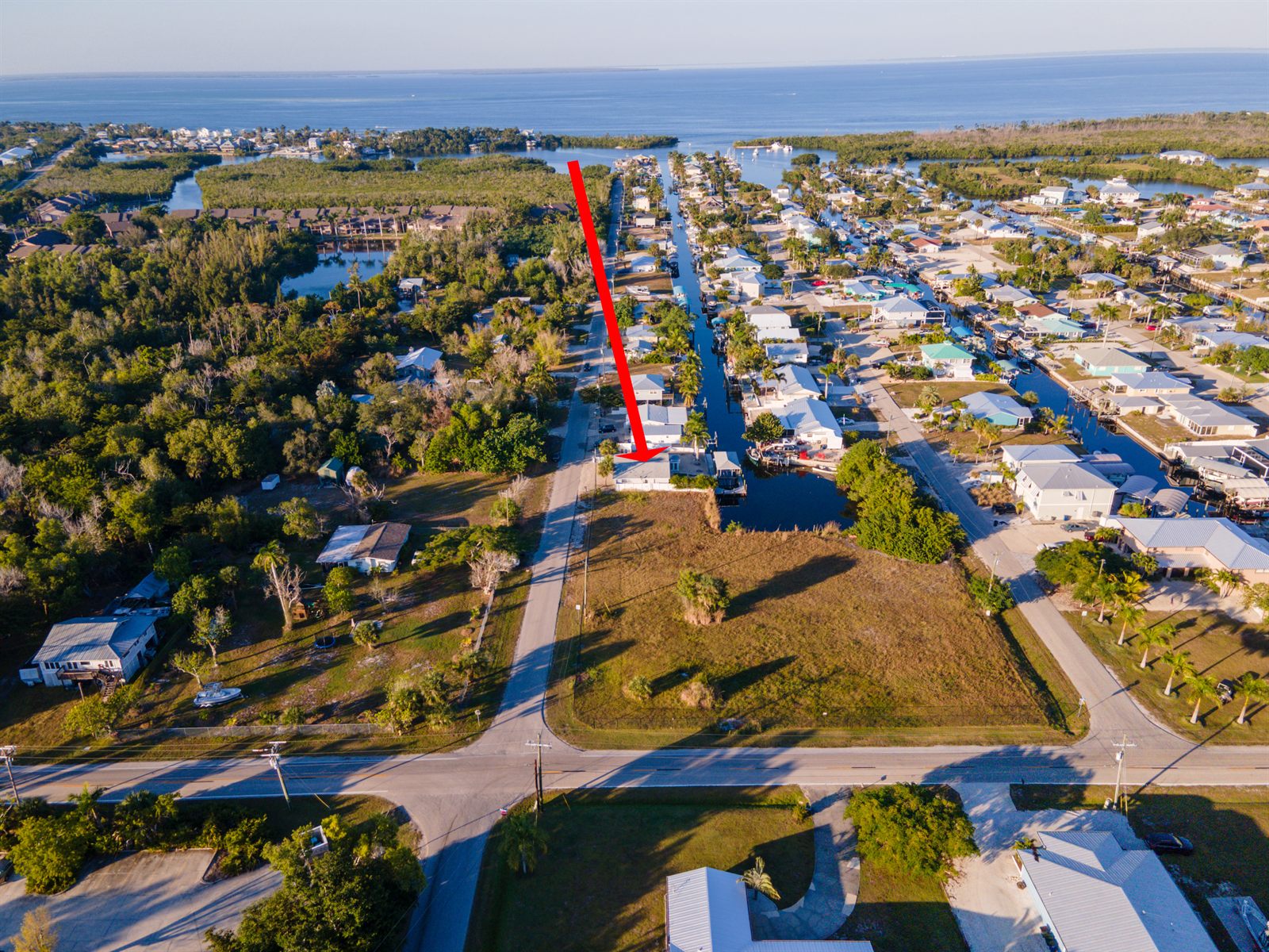 Aerial Property Lines of a residential property in Matlacha, FL