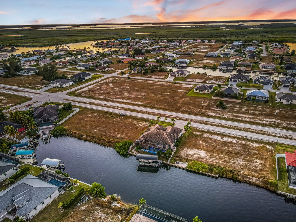 Aerial Twilight of a residential property in Southwest Florida